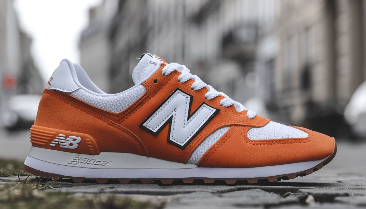 Accessoires - Zoom sur la New Balance 327 orange et blanc, la sneakers tendance du moment